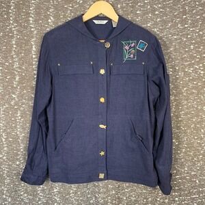 Vintage Natalie & Me Button Up Shirt Embroidered Nautical Preppy Women's Small